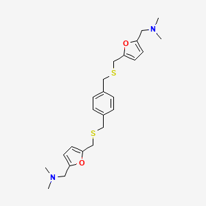 molecular formula C24H32N2O2S2 B12761408 2-Furanmethanamine, 5,5'-(1,4-phenylenebis(methylenethiomethylene))bis(N,N-dimethyl- CAS No. 138878-53-2