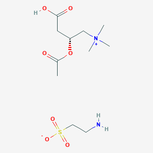 molecular formula C11H24N2O7S B12761466 Acetyl L-carnitine taurinate CAS No. 213833-20-6