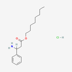 molecular formula C17H28ClNO2 B12761481 beta-Alanine, 3-phenyl-, octyl ester, hydrochloride, DL- CAS No. 87252-92-4