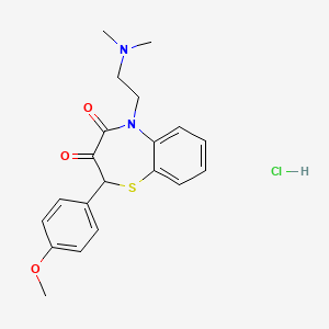 molecular formula C20H23ClN2O3S B12761484 1,5-Benzothiazepine-3,4(2H,5H)-dione, 5-(2-(dimethylamino)ethyl)-2-(4-methoxyphenyl)-, monohydrochloride CAS No. 89433-52-3