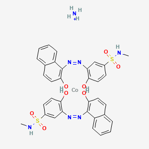 molecular formula C34H34CoN7O8S2+ B12761491 Ammonium bis(4-hydroxy-3-((2-hydroxy-1-naphthyl)azo)-N-methylbenzenesulphonamidato(2-))cobaltate(1-) CAS No. 83847-06-7