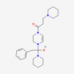 molecular formula C25H38N4O2 B12761508 1-(1-Oxo-3-(1-piperidinyl)propyl)-4-(phenyl-1-piperidinylacetyl)piperazine CAS No. 109376-97-8