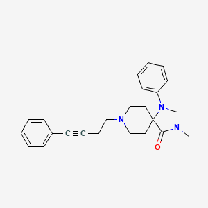 molecular formula C24H27N3O B12761541 1,3,8-Triazaspiro(4.5)decan-4-one, 3-methyl-1-phenyl-8-(4-phenylbut-3-ynyl)- CAS No. 102504-94-9