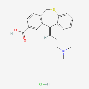 molecular formula C20H22ClNO2S B12761604 (E)-11-(3-Dimethylaminopropylidene)-6,11-dihydrodibenzo(b,e)thiepine-9-carboxylic acid HCl CAS No. 138970-96-4