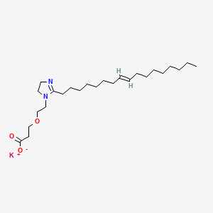 molecular formula C25H45KN2O3 B12761612 Propanoic acid, 3-(2-(2-(8-heptadecenyl)-4,5-dihydro-1H-imidazol-1-yl)ethoxy)-, potassium salt CAS No. 74051-85-7