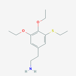 molecular formula C14H23NO2S B12761650 Benzeneethanamine, 3,4-diethoxy-5-(ethylthio)- CAS No. 90132-53-9