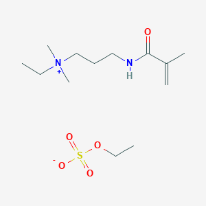 molecular formula C13H28N2O5S B12761671 1-Propanaminium, N-ethyl-N,N-dimethyl-3-((2-methyl-1-oxo-2-propenyl)amino)-, ethyl sulfate CAS No. 70942-19-7