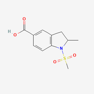 molecular formula C11H13NO4S B1276172 2-Methyl-1-(methylsulfonyl)indoline-5-carboxylic acid CAS No. 851116-22-8