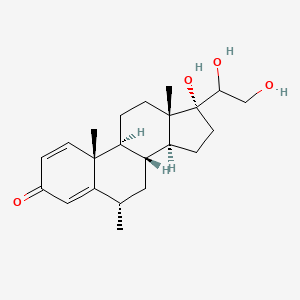 molecular formula C22H32O4 B12761772 11-Deoxy-20-hydroxy methylprednisolone CAS No. 112925-32-3