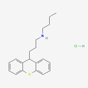molecular formula C20H26ClNS B12761807 Thioxanthene-9-propylamine, N-butyl-, hydrochloride CAS No. 94912-78-4
