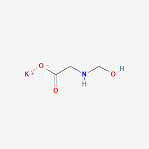 molecular formula C3H6KNO3 B12761860 Glycine, N-(hydroxymethyl)-, monopotassium salt CAS No. 66063-61-4