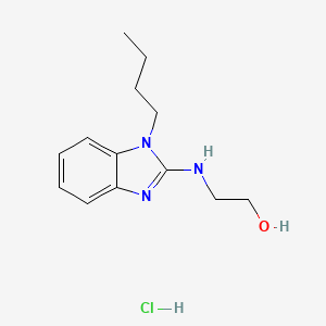molecular formula C13H20ClN3O B12761863 Ethanol, 2-((1-butyl-1H-benzimidazol-2-yl)amino)-, monohydrochloride CAS No. 111678-89-8