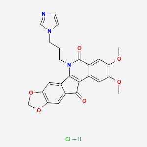 molecular formula C25H22ClN3O6 B12761873 Indimitecan Hydrochloride CAS No. 915303-04-7