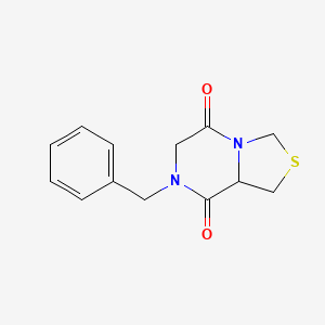 molecular formula C13H14N2O2S B12761913 Tetrahydro-7-(phenylmethyl)-3H-thiazolo(3,4-a)pyrazine-5,8-dione CAS No. 95110-30-8