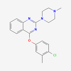 molecular formula C20H21ClN4O B12761938 Quinazoline, 4-(4-chloro-3-methylphenoxy)-2-(4-methyl-1-piperazinyl)- CAS No. 129112-46-5