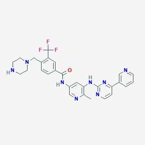 molecular formula C28H27F3N8O B12761959 N-Desmethyl flumatinib CAS No. 1312165-54-0