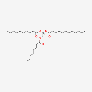 molecular formula C32H60O6 B12761983 1-(Decanoyloxy)-2-(octanoyloxy)ethyl dodecanoate 