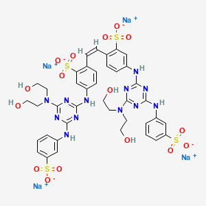 molecular formula C40H40N12Na4O16S4 B12761993 Fluorescent brightener 24, (Z)- CAS No. 60317-06-8