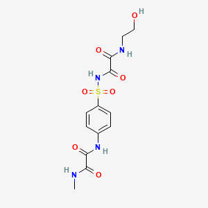 molecular formula C13H16N4O7S B12762034 Ethanediamide, N-(4-(((((2-hydroxyethyl)amino)oxoacetyl)amino)sulfonyl)phenyl)-N'-methyl- CAS No. 81717-33-1