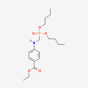 molecular formula C18H30NO5P B12762048 Benzoic acid, 4-(((dibutoxyphosphinyl)methyl)amino)-, ethyl ester CAS No. 114416-21-6