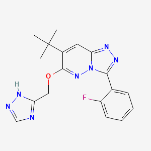 molecular formula C18H18FN7O B12762056 MK9Bpi11IH CAS No. 503087-54-5