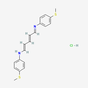molecular formula C19H21ClN2S2 B12762067 Benzenamine, 4-(methylthio)-N-(5-((4-(methylthio)phenyl)amino)-2,4-pentadienylidene)-, monohydrochloride CAS No. 93836-79-4