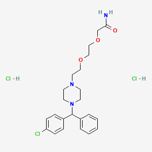 molecular formula C23H32Cl3N3O3 B12762091 2-(2-(2-(4-(4-Chlorophenyl)benzyl-1-piperazinyl)ethoxy)ethoxy)acetamide dihydrochloride CAS No. 83881-45-2