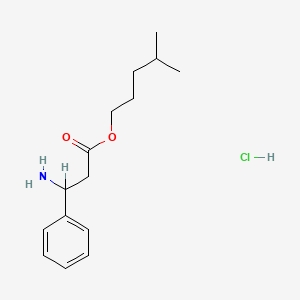 molecular formula C15H24ClNO2 B12762122 beta-Alanine, 3-phenyl-, isohexyl ester, hydrochloride, DL- CAS No. 87252-96-8