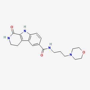 molecular formula C19H24N4O3 B12762167 1H-Pyrido(3,4-b)indole-6-carboxamide, 2,3,4,9-tetrahydro-N-(3-(4-morpholinyl)propyl)-1-oxo- CAS No. 184691-70-1