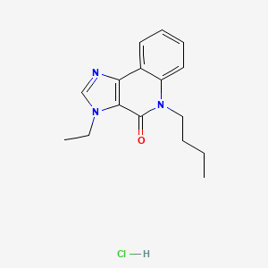 molecular formula C16H20ClN3O B12762180 4H-Imidazo(4,5-c)quinolin-4-one, 3,5-dihydro-5-butyl-3-ethyl-, monohydrochloride CAS No. 134049-68-6