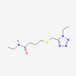 molecular formula C10H19N5OS B12762186 N-Ethyl-4-(((1-ethyl-1H-tetrazol-5-yl)methyl)thio)butanamide CAS No. 85697-11-6