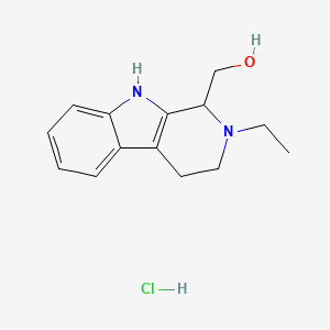 molecular formula C14H19ClN2O B12762197 2-Ethyl-1,2,3,4-tetrahydro-9H-pyrido(3,4-b)indole-1-methanol hydrochloride CAS No. 102207-00-1