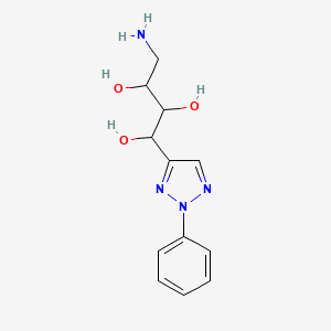 molecular formula C12H16N4O3 B1276220 4-amino-1-(2-phenyl-2H-1,2,3-triazol-4-yl)butane-1,2,3-triol 