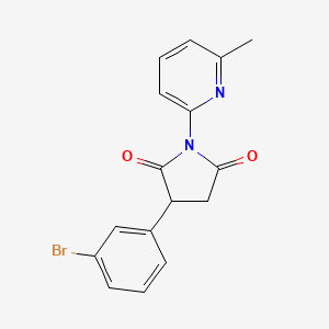 molecular formula C16H13BrN2O2 B12762230 3-(3-Bromophenyl)-1-(6-methyl-2-pyridinyl)-2,5-pyrrolidinedione CAS No. 110592-49-9