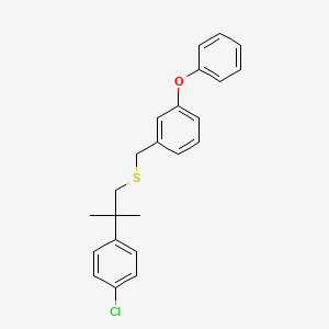 molecular formula C23H23ClOS B12762238 Benzene, 1-(((2-(4-chlorophenyl)-2-methylpropyl)thio)methyl)-3-phenoxy- CAS No. 80843-72-7