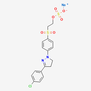 molecular formula C17H16ClN2NaO6S2 B12762243 Sodium 2-((4-(3-(4-chlorophenyl)-4,5-dihydro-1H-pyrazol-1-yl)phenyl)sulphonyl)ethyl sulphate CAS No. 94138-71-3