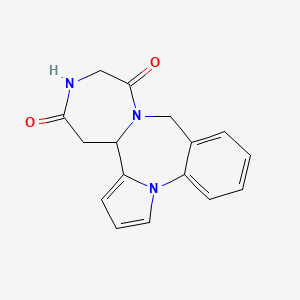 molecular formula C16H15N3O2 B12762257 9H-(1,4)Diazepino(7,1-c)pyrrolo(1,2-a)(1,4)benzodiazepine-11,14-dione, 12,13,15,15a-tetrahydro- CAS No. 144109-22-8