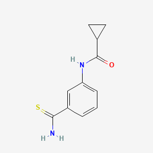 molecular formula C11H12N2OS B1276229 N-[3-(aminocarbonothioyl)phenyl]cyclopropanecarboxamide CAS No. 848369-77-7