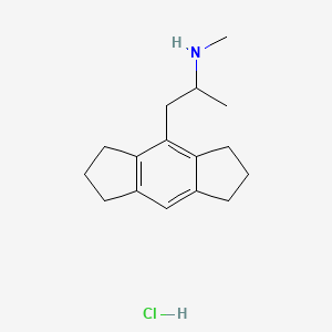molecular formula C16H24ClN B12762299 1,2,3,5,6,7-Hexahydro-N,alpha-dimethyl-s-indacene-4-ethanamine hydrochloride CAS No. 82875-68-1