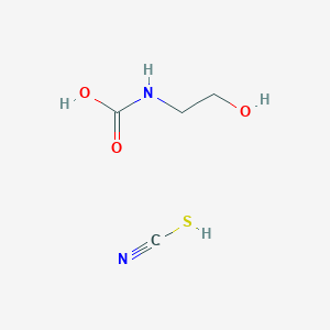 molecular formula C4H8N2O3S B12762316 Thiocyanic acid, 2-((aminocarbonyl)oxy)ethyl ester CAS No. 102367-30-6
