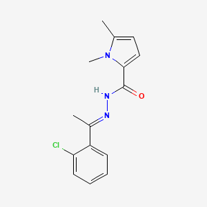molecular formula C15H16ClN3O B12762332 (E)-1,5-Dimethyl-1H-pyrrole-2-carboxylic acid (1-(2-chlorophenyl)ethylidene)hydrazide CAS No. 133662-14-3