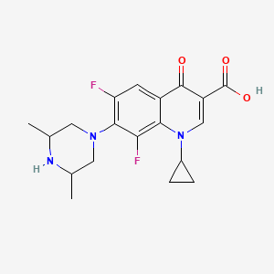 molecular formula C19H21F2N3O3 B12762333 3-Quinolinecarboxylic acid, 1-cyclopropyl-7-(3,5-dimethyl-1-piperazinyl)-6,8-difluoro-1,4-dihydro-4-oxo- CAS No. 103460-90-8