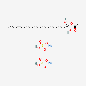 molecular formula C18H38Na2O12S2 B12762435 Disodium 1-acetoxyhexadecanediol disulphate CAS No. 65166-24-7
