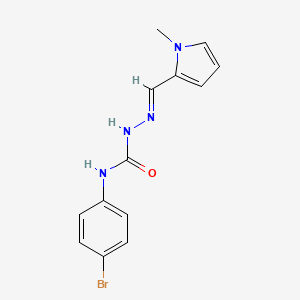 molecular formula C13H13BrN4O B12762460 Semicarbazide, 4-(p-bromophenyl)-1-((1-methyl-2-pyrrolyl)methylene)- CAS No. 119034-21-8