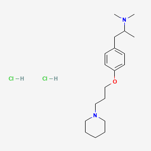 molecular formula C19H34Cl2N2O B12762461 N,N-dimethyl-1-[4-(3-piperidin-1-ylpropoxy)phenyl]propan-2-amine;dihydrochloride CAS No. 126002-35-5