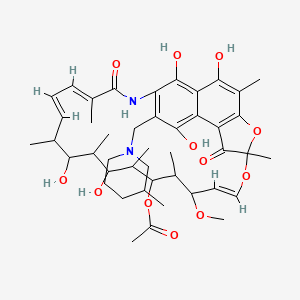 molecular formula C44H60N2O12 B12762467 Rifamycin SV, 8-(3-methylpiperidinomethyl)- CAS No. 17607-53-3