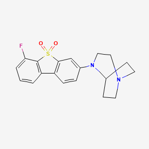 molecular formula C19H19FN2O2S B12762476 4-(6-Fluoro-5,5-dioxido-3-dibenzothienyl)-1,4-diazabicyclo(3.2.2)nonane CAS No. 1456878-22-0