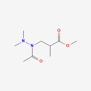 molecular formula C9H18N2O3 B12762492 3-(2,2-Dimethyl-1-acetylhydrazino)-2-methylmethylpropionate CAS No. 96804-46-5