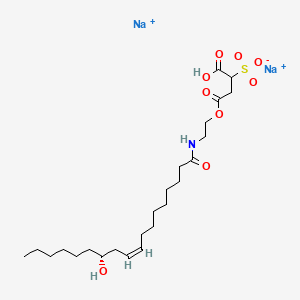 molecular formula C24H42NNa2O9S+ B12762518 Disodium 4-(ricinoleic monoethanolamide) sulfosuccinate CAS No. 40754-60-7