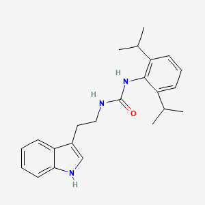 molecular formula C23H29N3O B12762521 Urea, N-(2,6-bis(1-methylethyl)phenyl)-N'-(2-(1H-indol-3-yl)ethyl)- CAS No. 145131-16-4